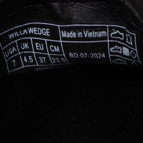 Vionic Willa Wedge Black Suede Loafer Shoes Womens Size 7 Orthotic Slip On - Picture 7 of 8